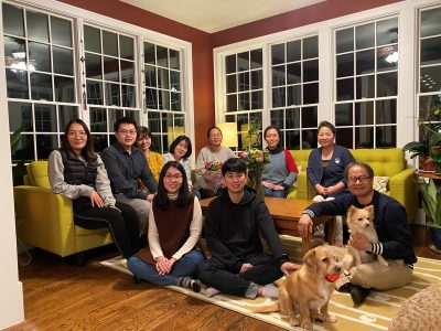 Lab members in a living room
